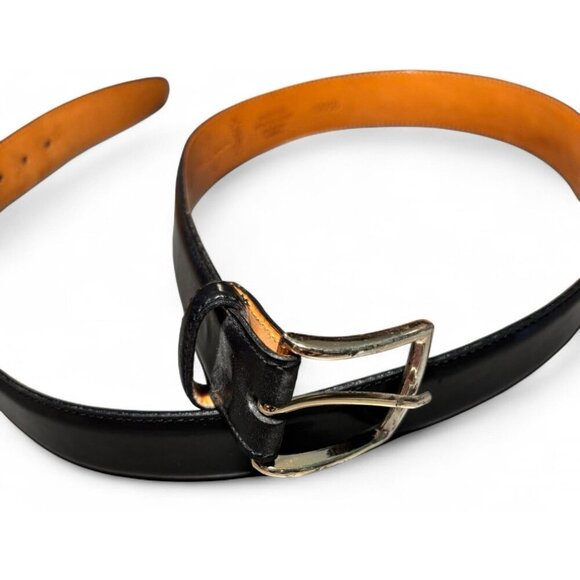 Martin Dingman Black Milled Finished Imported Leather Belt, Size 100/40, Office - Picture 3 of 7
